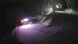 Modrá sjezdovka - dojezd k lanové dráze