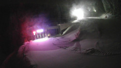 Modrá sjezdovka - dojezd k lanové dráze