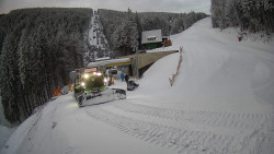 Modrá sjezdovka - dojezd k lanové dráze