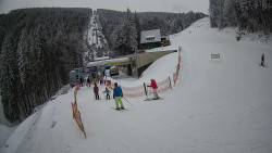 Modrá sjezdovka - dojezd k lanové dráze