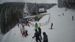 Modrá sjezdovka - dojezd k lanové dráze