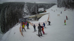 Modrá sjezdovka - dojezd k lanové dráze