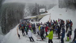 Modrá sjezdovka - dojezd k lanové dráze