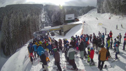 Modrá sjezdovka - dojezd k lanové dráze