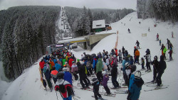 Modrá sjezdovka - dojezd k lanové dráze