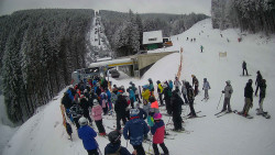 Modrá sjezdovka - dojezd k lanové dráze