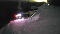 Modrá sjezdovka - dojezd k lanové dráze