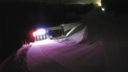 Modrá sjezdovka - dojezd k lanové dráze