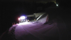 Modrá sjezdovka - dojezd k lanové dráze