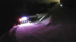 Modrá sjezdovka - dojezd k lanové dráze