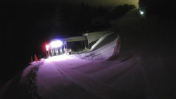 Modrá sjezdovka - dojezd k lanové dráze