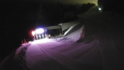 Modrá sjezdovka - dojezd k lanové dráze