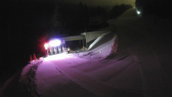 Modrá sjezdovka - dojezd k lanové dráze