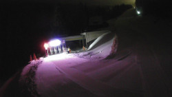 Modrá sjezdovka - dojezd k lanové dráze