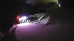 Modrá sjezdovka - dojezd k lanové dráze