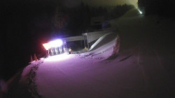 Modrá sjezdovka - dojezd k lanové dráze