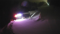 Modrá sjezdovka - dojezd k lanové dráze