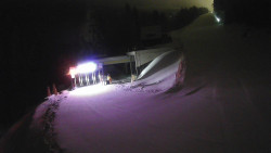 Modrá sjezdovka - dojezd k lanové dráze