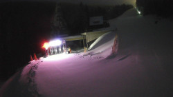 Modrá sjezdovka - dojezd k lanové dráze