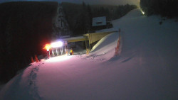 Modrá sjezdovka - dojezd k lanové dráze