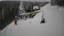 Modrá sjezdovka - dojezd k lanové dráze