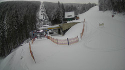 Modrá sjezdovka - dojezd k lanové dráze