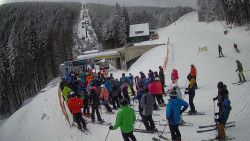 Modrá sjezdovka - dojezd k lanové dráze