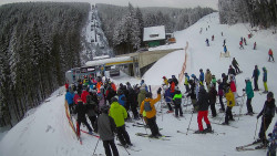 Modrá sjezdovka - dojezd k lanové dráze