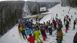 Modrá sjezdovka - dojezd k lanové dráze