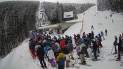 Modrá sjezdovka - dojezd k lanové dráze