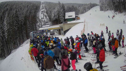 Modrá sjezdovka - dojezd k lanové dráze