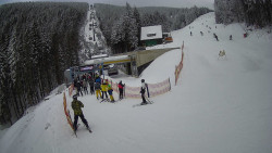 Modrá sjezdovka - dojezd k lanové dráze