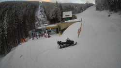 Modrá sjezdovka - dojezd k lanové dráze