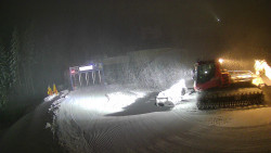 Modrá sjezdovka - dojezd k lanové dráze