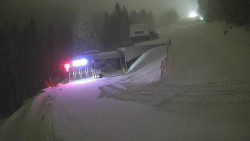 Modrá sjezdovka - dojezd k lanové dráze