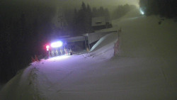 Modrá sjezdovka - dojezd k lanové dráze