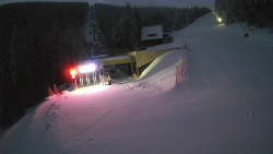 Modrá sjezdovka - dojezd k lanové dráze