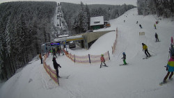 Modrá sjezdovka - dojezd k lanové dráze