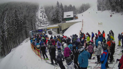 Modrá sjezdovka - dojezd k lanové dráze