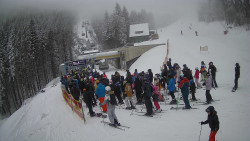 Modrá sjezdovka - dojezd k lanové dráze