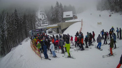 Modrá sjezdovka - dojezd k lanové dráze