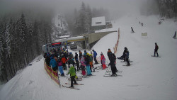 Modrá sjezdovka - dojezd k lanové dráze