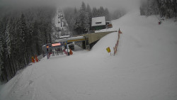 Modrá sjezdovka - dojezd k lanové dráze