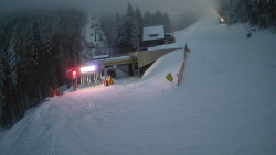 Modrá sjezdovka - dojezd k lanové dráze