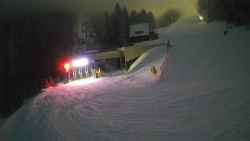 Modrá sjezdovka - dojezd k lanové dráze