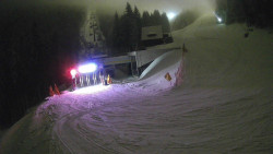 Modrá sjezdovka - dojezd k lanové dráze