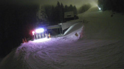 Modrá sjezdovka - dojezd k lanové dráze