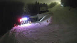 Modrá sjezdovka - dojezd k lanové dráze