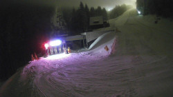 Modrá sjezdovka - dojezd k lanové dráze