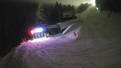 Modrá sjezdovka - dojezd k lanové dráze